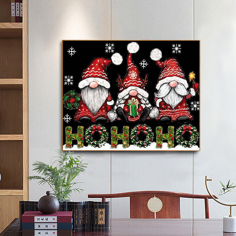 Christmas Gnomes Oil Paint By Numbers Kits Coloring Drawing for Adults Chil