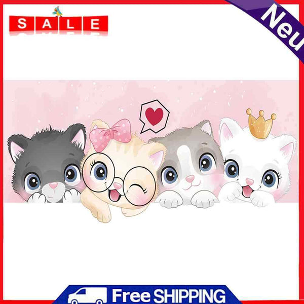 DIY Full Cross Stitch Art Painting 11CT Stamped Kitten Embroidery Wall Ornament