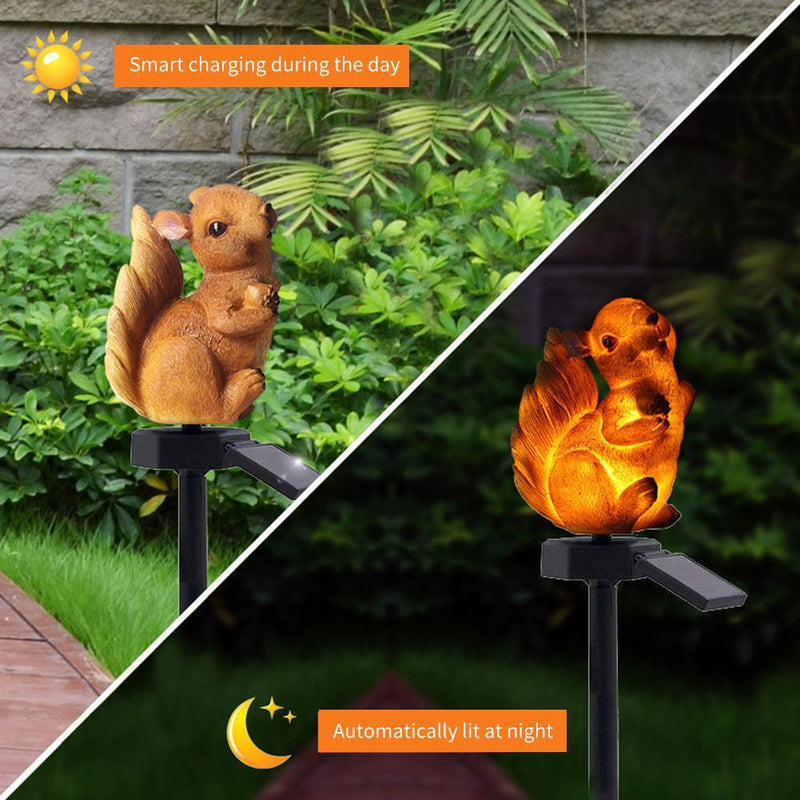 Solar LED Squirrel Yard Landscape Light Waterproof Garden Lawn Decorative Lamp