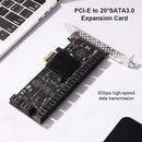 20 Port PCIE Expansion Card PCIe SATA 3.0 Riser Adapter 6Gbps for Desktop Newly