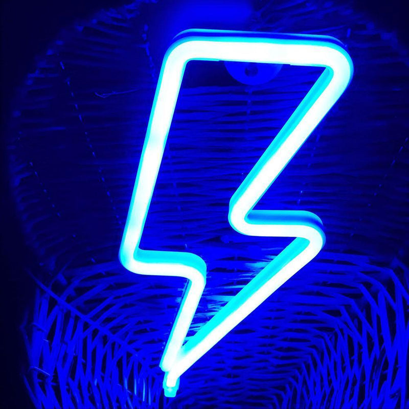 Creative Neon Sign Light Kids Room Night Lamp Mural Decor (Blue Flashing) Newly