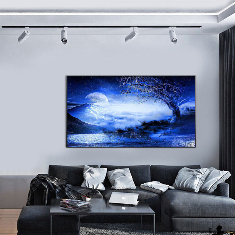 D DIY Full Round Drill Diamond Painting Blue Moon Star Lake