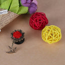 Acrylic Ear Gauge Plug Alloy Rose Ear Expander Unisex Jewelry(Red)(10mm)