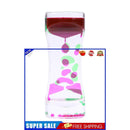 Liquid Motion Bubbler - Hourglass Liquid Timer Desk Ornament (Pink Green)