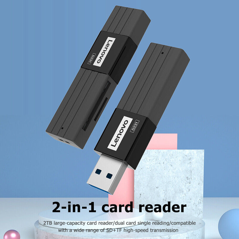 Lenovo D231 USB 3.0 Memory Card Reader TF Security Digital Card Reader Newly
