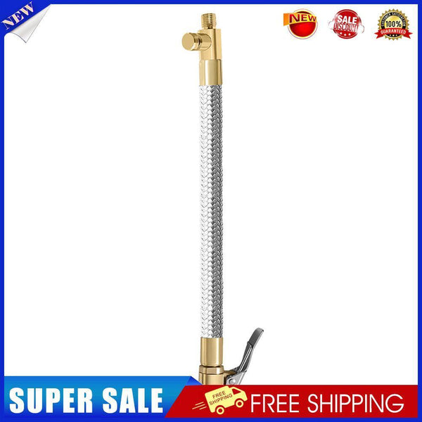 Car Motorcycle Tire Inflator Hose Air Chuck Tube Stainless Steel (40cm)