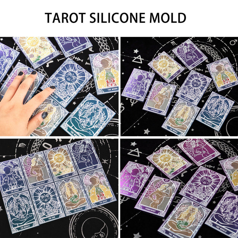 Tarot Card Molds 22 Silicone Full Set Cards Molds for Casting DIY (White) Newly
