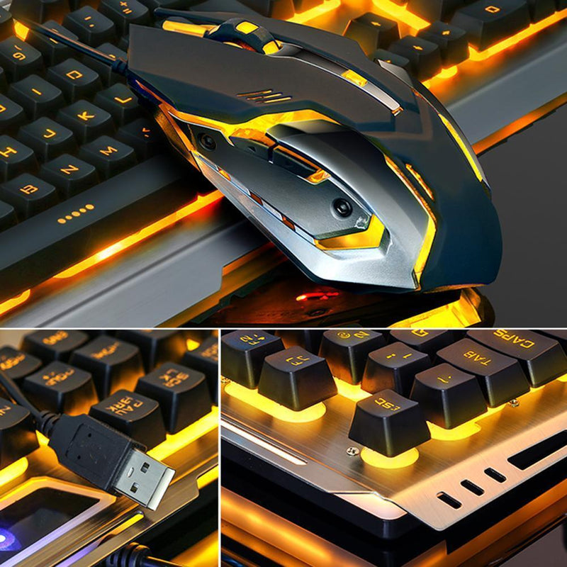 V1 USB Cable Ergonomic Illuminated Mechanical Feel Gaming Keyboard Mouse Se