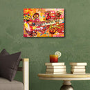 Wood Sticks Photo Canvas Oil Painting Artworks Display Frame (24x34cm) Newly