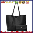 Fashion Women PU Solid Color 2pcs Composite Bags Large Tassel Tote Shoulder Bag