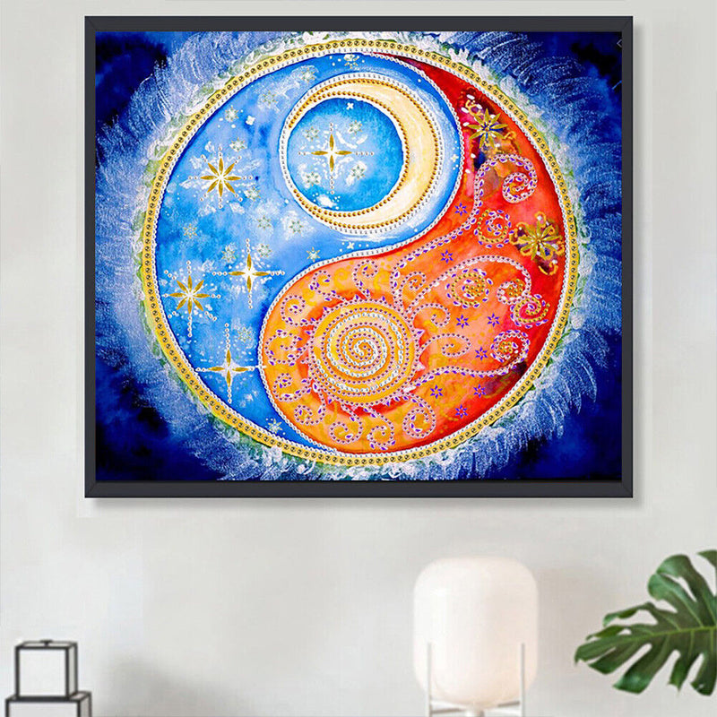 Partial Special Shape Drill Diamond Painting sun and moon Rhinestone Draw
