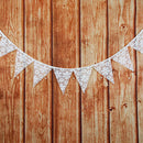 3.2m 12 Flags White Lace Flag Banner  Pennant Wedding/Birthday Party Decor