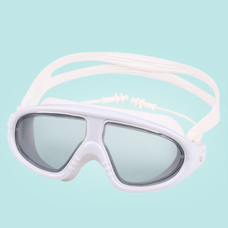 Swimming Glasses Waterproof Anti-fog Adults Diving Goggles (Clear White) Newly