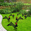 Acrylic Hollow Easter Bunny Ornaments Backyard Lawn Stake Yard Decor (E) Newly