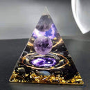 Orgone Pyramid Crystal Amethyst Peridot Healing Stone Energy EMF Protect Tools