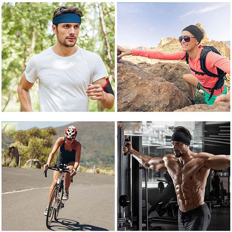 Wicking Running Cycling Elastic Pure Color Fitness Headband Men Sports Headband
