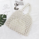 Womens Straw Hollow Beach Shoulder Bags Female Summer Vacation Shopper Handbags