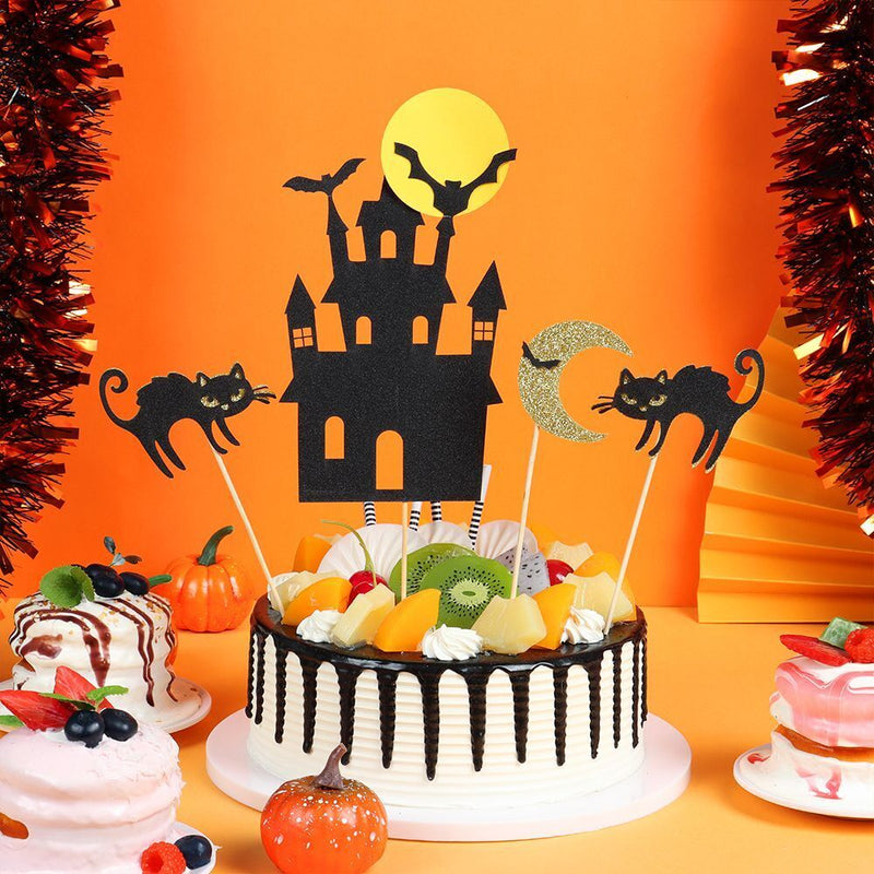 Witch Pattern Halloween Style Cupcake Decor Baking Decoration Cake Topper Set
