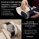 3 Slots Watch Roll Travel Case Portable Leather Watch Display Box (Blue) Newly