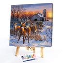 Oil Paint By Numbers Picture DIY Drawing Farmhouse Deer Acrylic Paint Decor