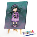 Listen Music Girl Frameless DIY Oil Paint by Numbers Kit Picture Wall Art