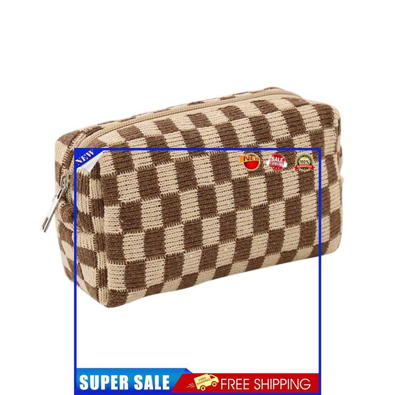 #A Pencil Case Knit Cosmetics Makeup Brushes Pen Toiletry Bags for Girls Adults