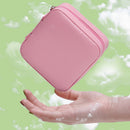 Portable Zipper Mini Jewelry Case Travel Ring Holder Earrings Box (Pink)