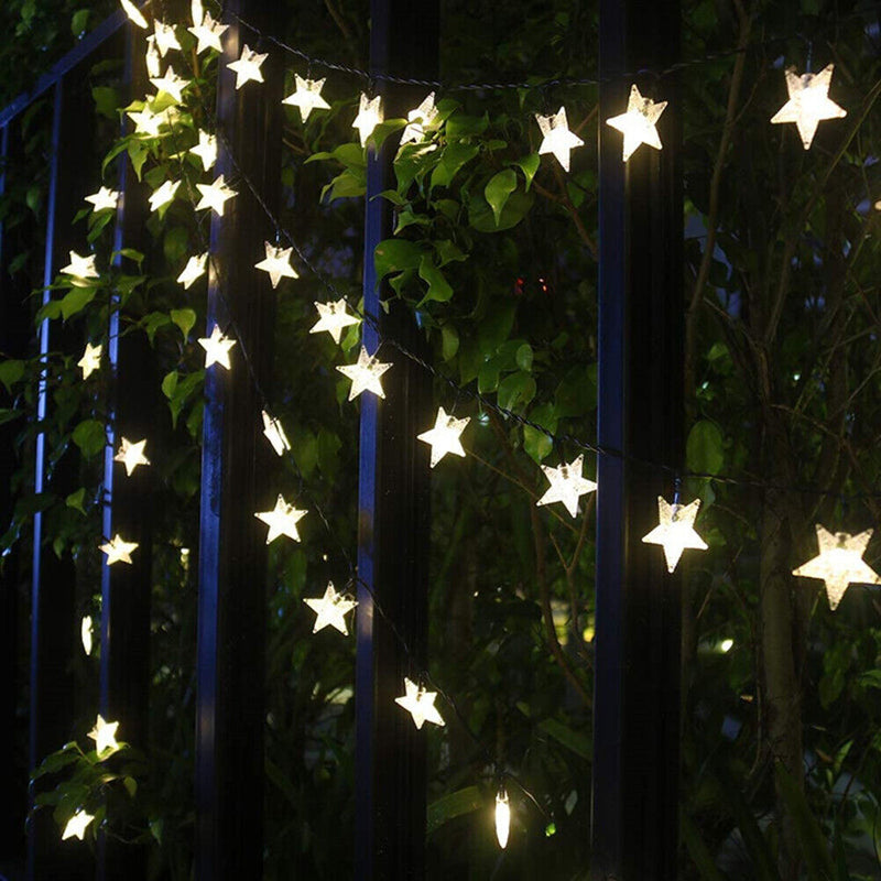 Solar Star String Lights Outdoor Fairy Garland Lamp Festival Decor (20LED) Newly