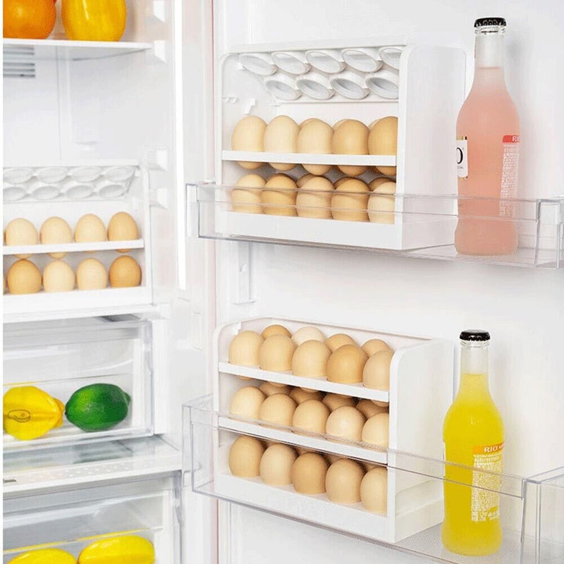 Three Layers Flip Egg Storage Box Kitchen Fridge Egg Keeping Fresh Tray Newly