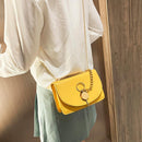 PU Leather Messenger Bag Women Solid Color Casual Chain Shoulder Crossbody Bag