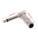 6.35mm L-shape Jack Right Angle Male Mono Plug Connector For Guitar Audio