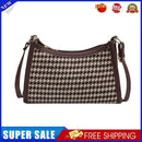 Fashion Plaid Pattern Crossbody Purse Women Woolen Shoulder Bag (Coffee)
