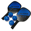 2pcs Pickle Paddles Rackets + 4 Balls Kit Lightweight Racquet for Indoor Outd