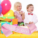 80x10cm Party Decoration Birthday Sash Brooch Princess Pink Birthday M