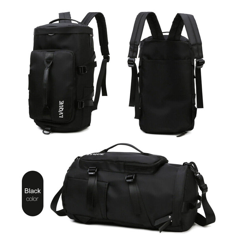 Unisex Backpack Travel Sports Compartment Gym Fitness Camping Bag (Black) Newly
