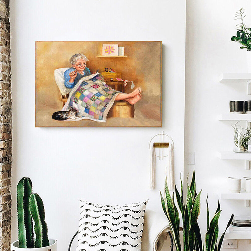 Full Round Drill 5D DIY Diamond Painting Grandma Wall Craft Rhinestones Picture