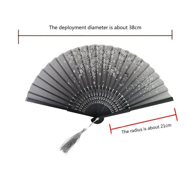 Chinese Style Silk Folding Fan Party Ornaments Dance Hand Fans (Style 29)