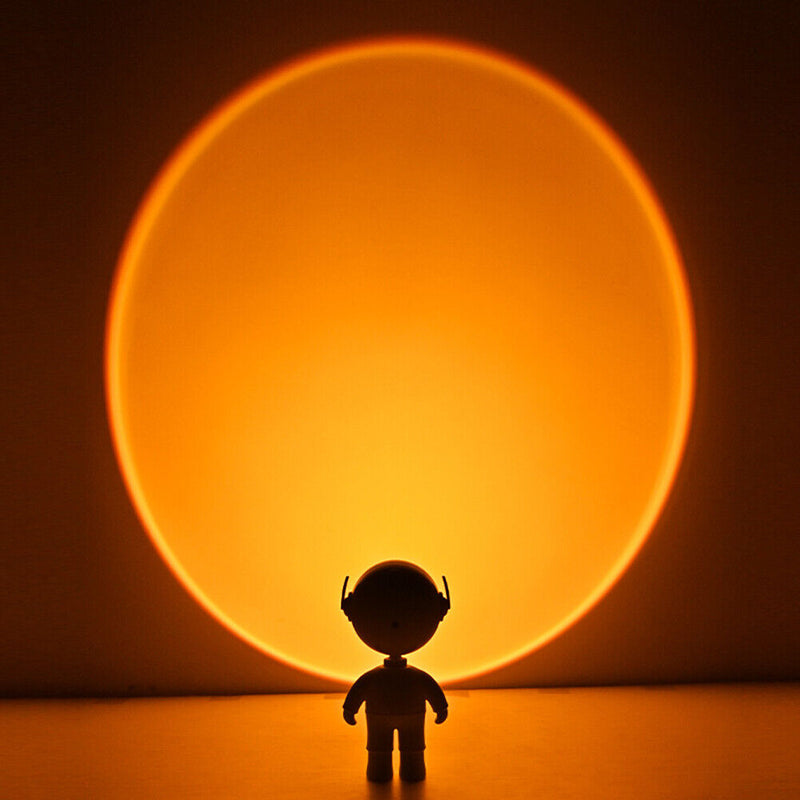 Astronaut Robot Sunset Projector Lamp LED Bedroom Night Lighting (White) Newly