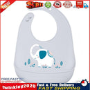 Cartoon Silicone Kids Bib Waterproof Baby Feeding Adjustable Apron (Grey) Newly