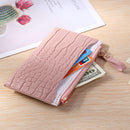 Retro Women PU Alligator Pattern Card Holder Contrast Color Wallet (Pink)