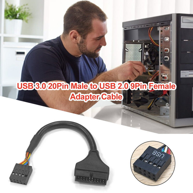 15cm USB 3.0 to USB 2.0 Wire 20 Pin Male to 9 Pin Female Adapter Cable