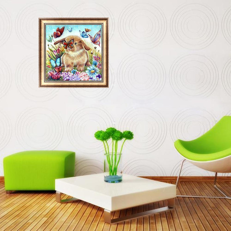 Rabbit 5D DIY Round Diamond Painting Cross Stitch Mosaic Home Decor Gift Newly