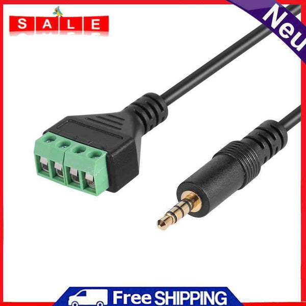 Asiprop 3.5mm Stereo 4-Pin Male to ONE 4-Pin AV Video Balun Port