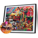 5D DIY Diamond Painting Kits Market Shops Full Round Drill Wall Decor Art Cra