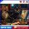 Black Cat Frameless Oil Paint by Numbers Kit Picture Canvas Artwork (X480)