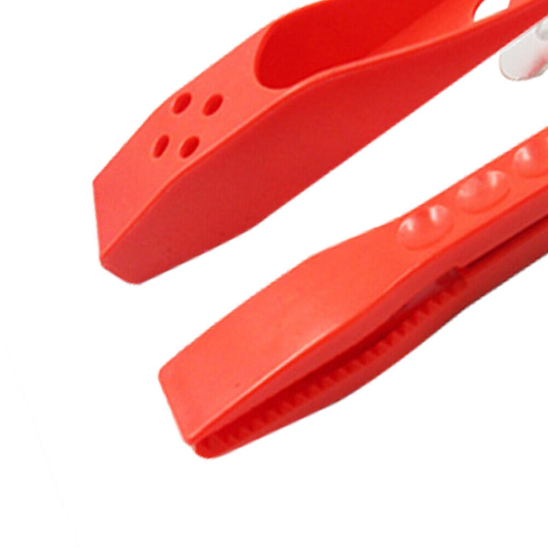 Fishing Tongs Gripper Portable Fishing Clip Grabber with Lanyard (Red) Newly