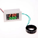 AC Digital Ammeter Voltmeter LCD Amp Volt Meter 100A 60-500V White