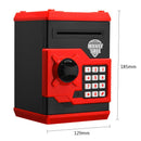 Electronic Piggy Bank ATM Password Money Automatic Save Safe Box (Black Red