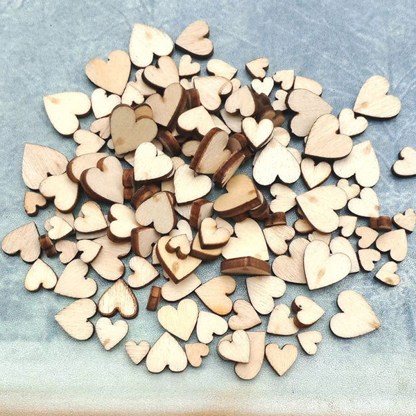 DIY 4 Sizes Wooden Love Heart Crafts Accessories Table Scatter Wedding Decor
