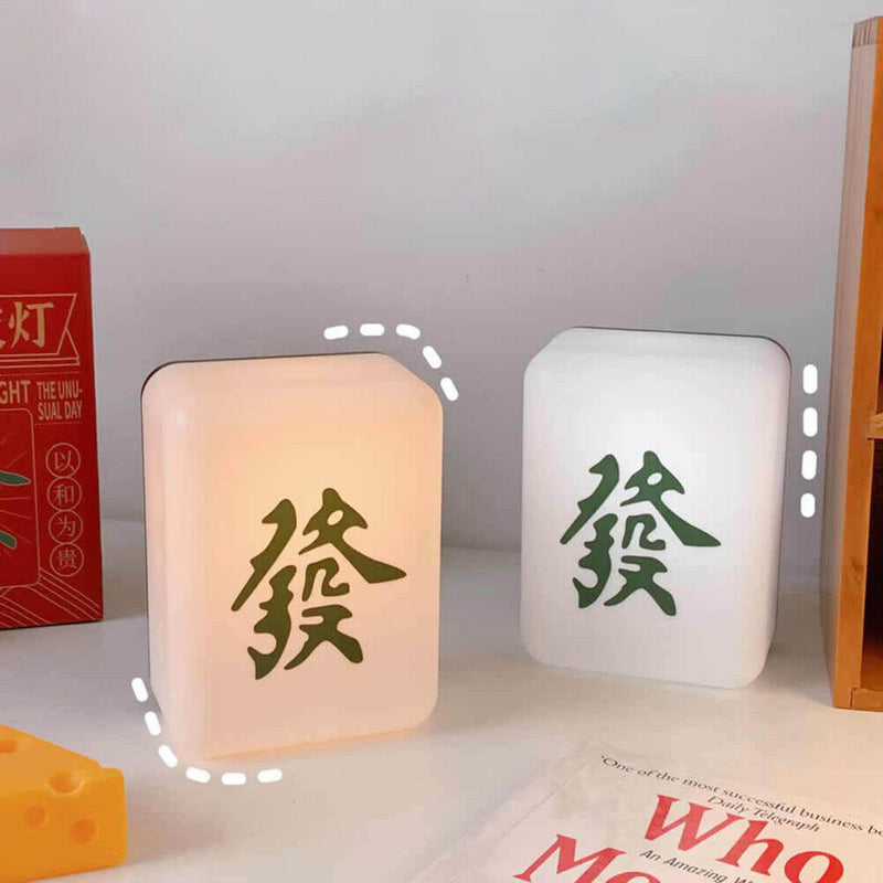 Mahjong LED Night Light Rechargeable Atmosphere Lamp Desk Bedroom Decor (O)